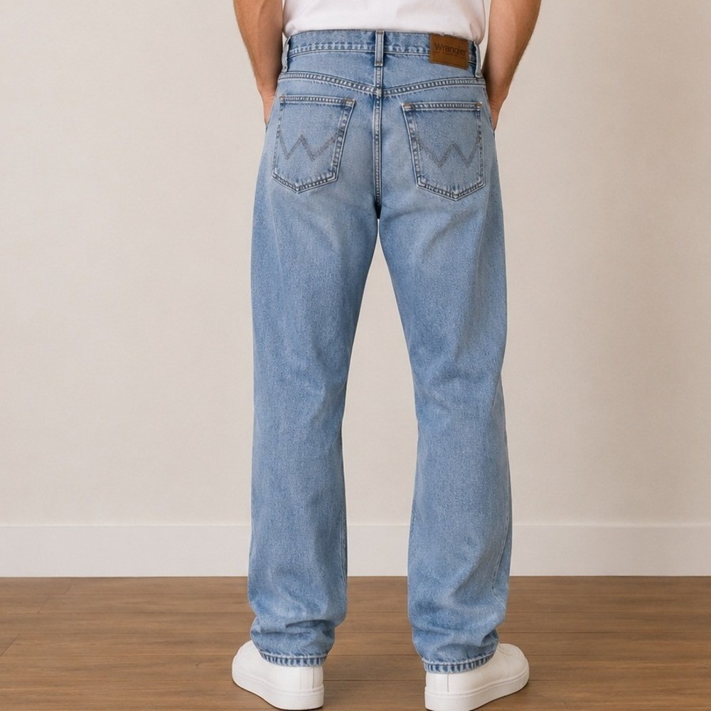 Wrangler Rugged Wear Straight Leg Light Wash Denim 38x34 Jeans Cowboy Gorpcore